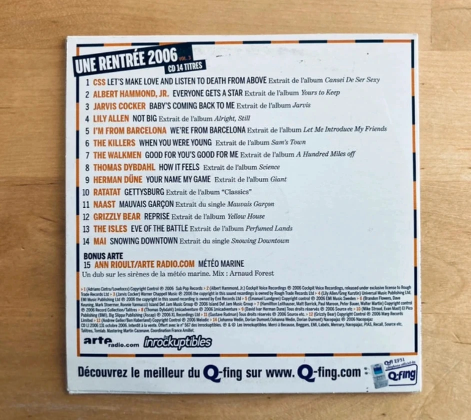 CD sampler Les Inrocks une rentrée 2006 vol 3. – photo 2